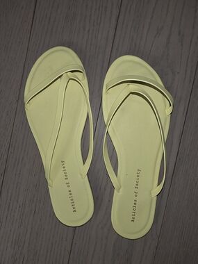 Articles Of Society Pale Yellow Minimalist Strappy Sandals